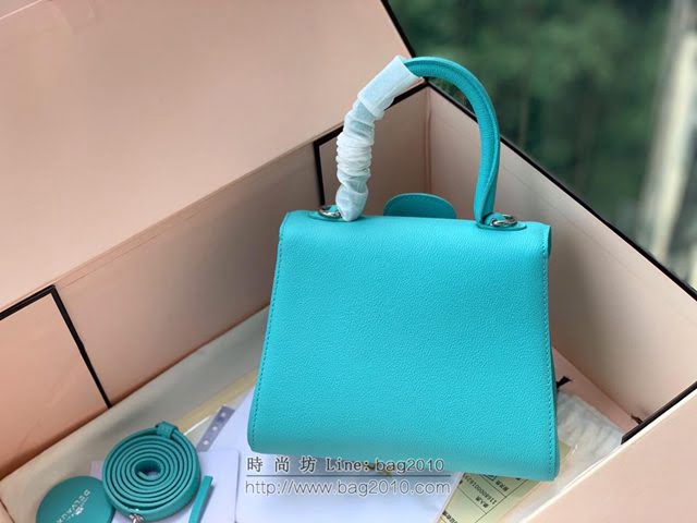 DELVAUX女包 春夏新款 Brillant系列手袋 進口牛皮 德爾沃女手提包 Dv0020 夏威夷藍 Delvaux單肩斜挎包  fcs1345